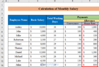 Cara menghitung total gaji di excel