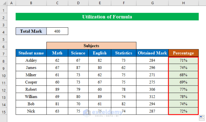 Cara menghitung persentase ketuntasan