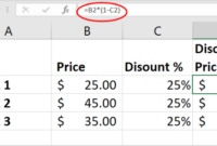 Cara menghitung diskon persen di excel