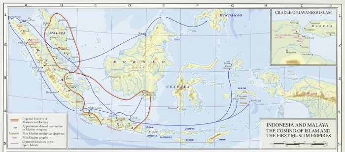 Islam asia southeast muslim coming map empires indonesia atlas historical