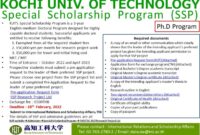 Special scholarship program kochi university of technology s3 2