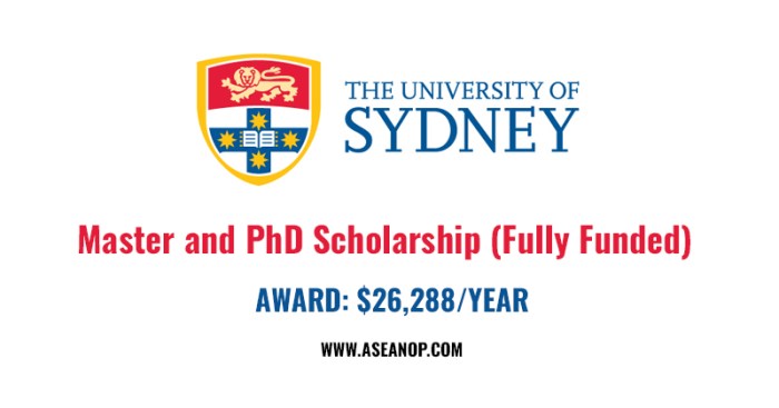 Beasiswa s2 dan s3 di university of sydney australia