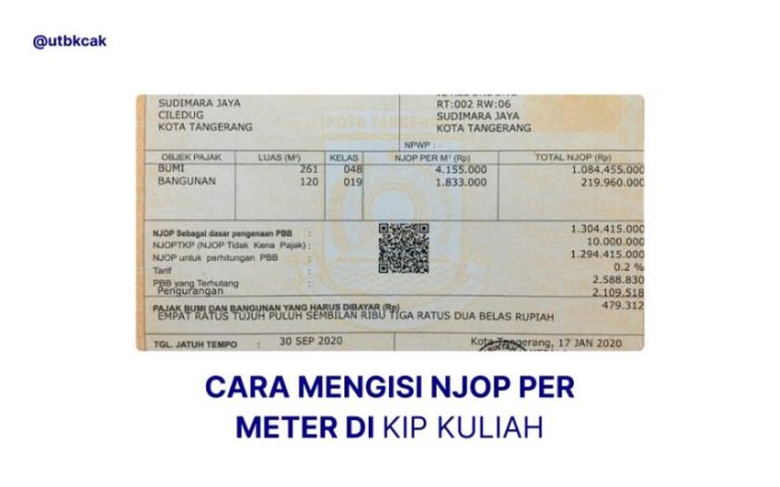 Cara menghitung njop per meter