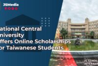 Beasiswa kuliah di national central university ncu taiwan