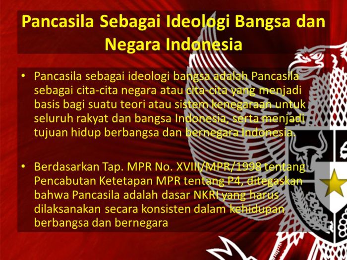 Pengertian pancasila secara formal dan material dalam ideologi indonesia