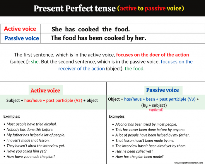 Contoh kalimat aktif dan pasif dalam bahasa inggris present perfect