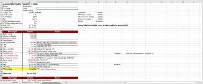 Cara hitung pph 21 gross up excel