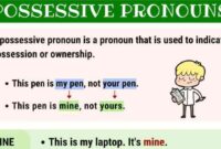 Contoh soal possessive pronoun