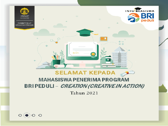 Beasiswa s1 dari bri peduli creation scholarship