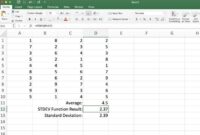 Cara menghitung standar deviasi di excel