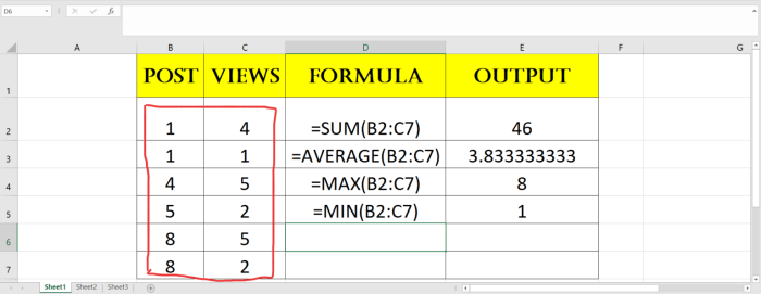 Cara menghitung nilai max dan min di excel