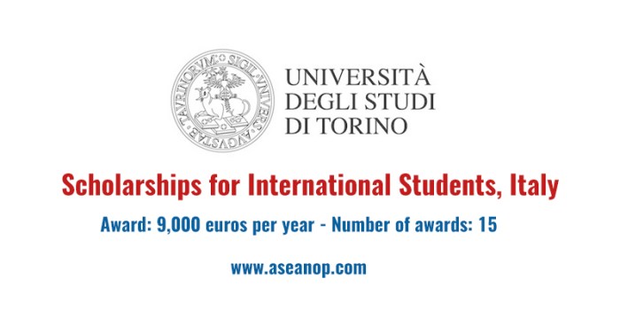 University of turin scholarship 13 scholarships reserved to international students enrolling in masters degree programmes ay 20212022 s2 1