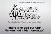 Shahada islam kalima pillars arabic shahadah faith declaration calligraphy muslim first islamic god there muhammad quran