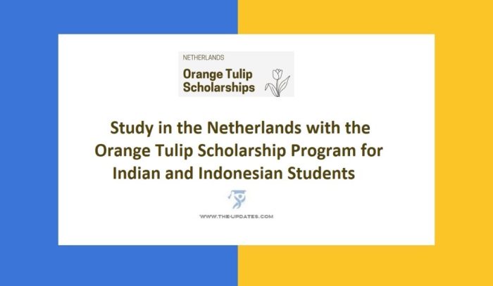 Beasiswa s1 dan s2 dari orange tulip scholarship di belanda