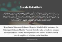 Sejarah diturunkannya surat al fatihah