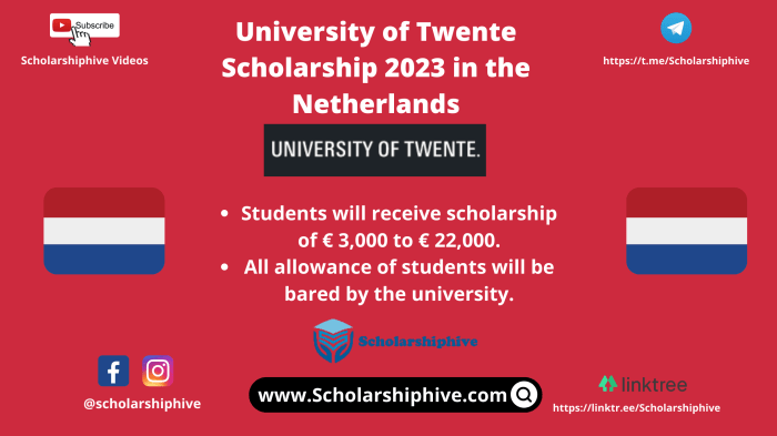 University of twente scholarship s2 1