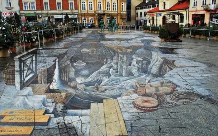 Sidewalk chalk 3d street