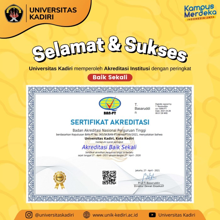 Universitas kadiri akreditasi