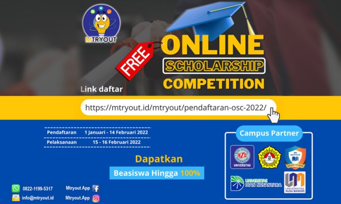 Beasiswa s1 online scholarship competition osc