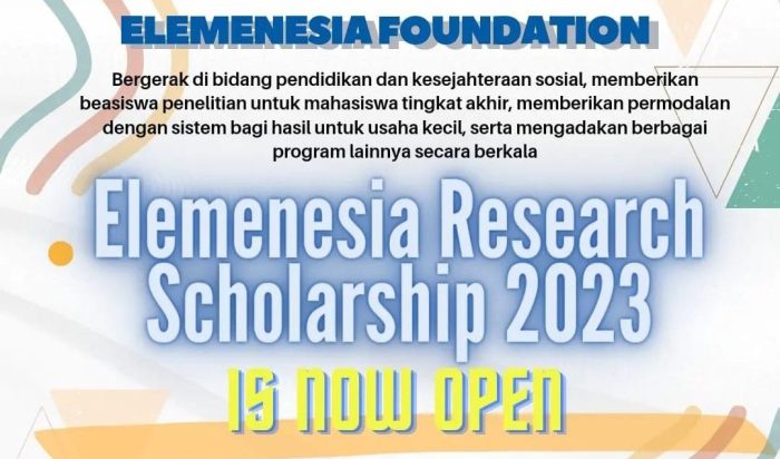 Elemenesia research scholarship s1 1