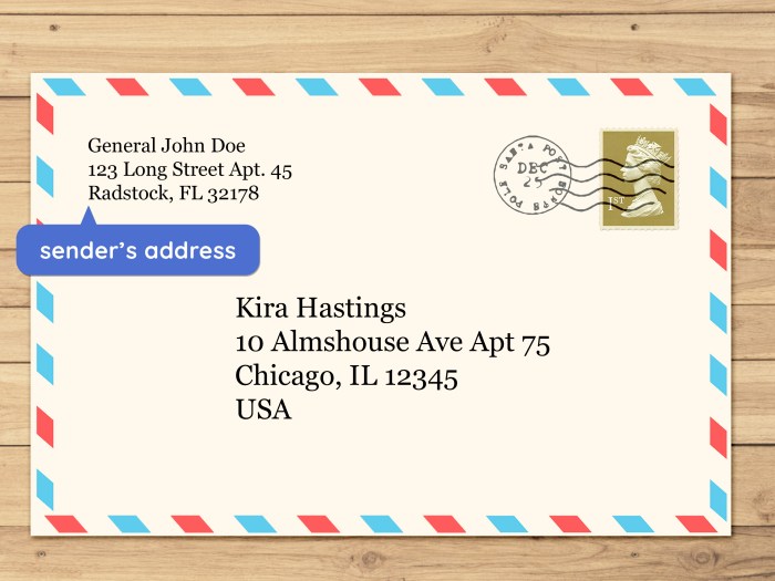 Envelope address letters english country 2010 different