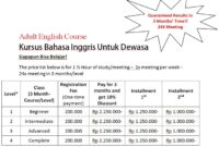 Harga kursus bahasa inggris