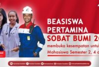 Beasiswa pertamina sobat bumi untuk mahasiswa s1 2