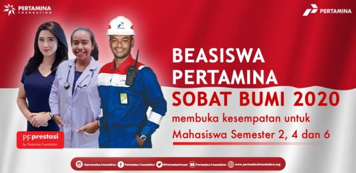 Beasiswa pertamina sobat bumi untuk mahasiswa s1 2