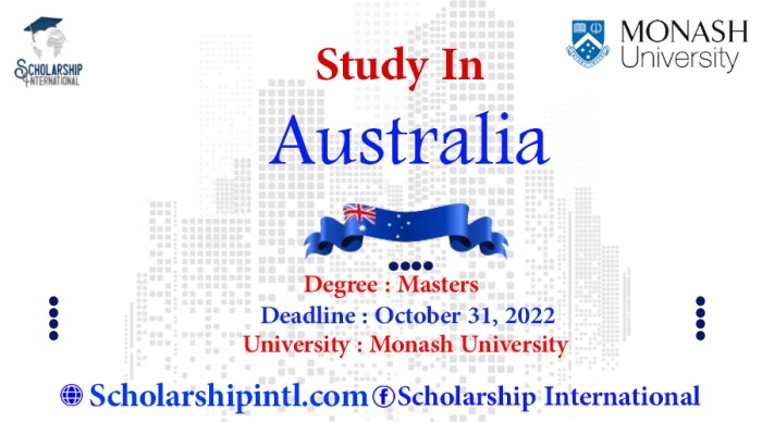 Beasiswa s1 dan s2 dari monash university australia