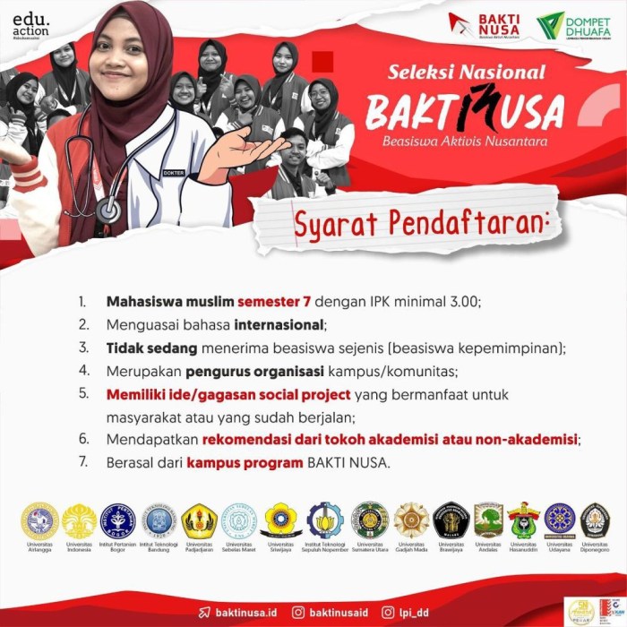 Beasiswa aktivis nusantara untuk mahasiswa s1 2