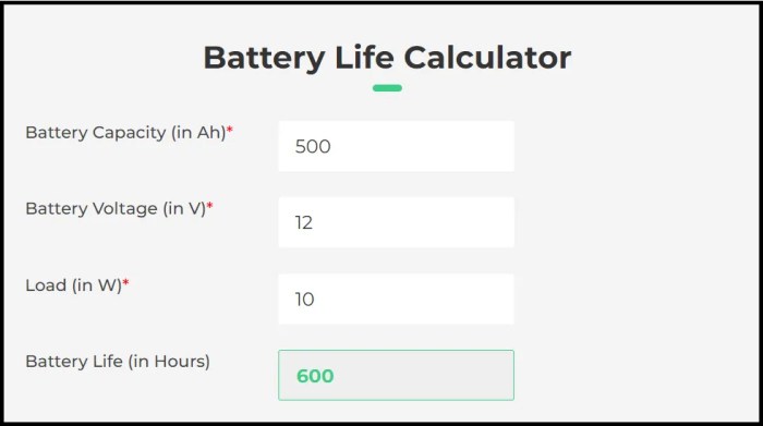 Battery calculate capacity