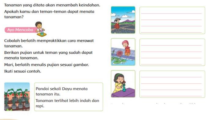 Contoh bahan ajar tema 7 subtema 1 kls 1