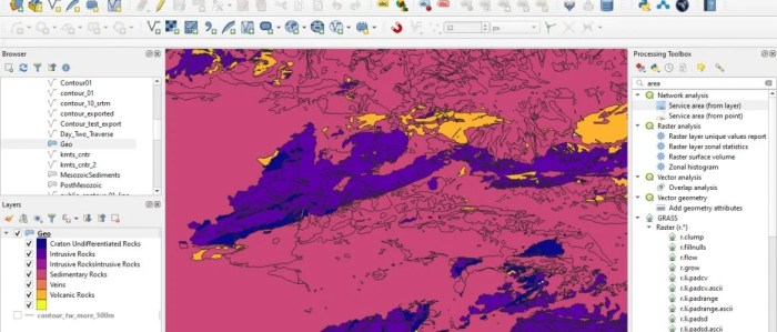 Cara menghitung luas poligon di qgis