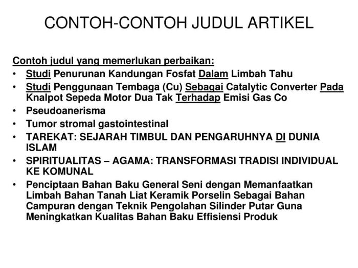 Contoh judul artikel populer