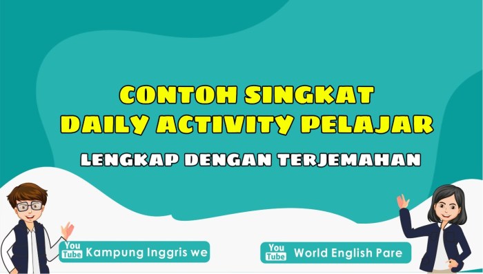 Aktivitas sehari hari dalam bahasa inggris