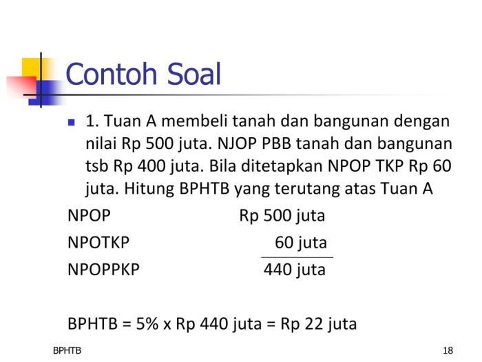 Contoh soal cara menghitung bphtb