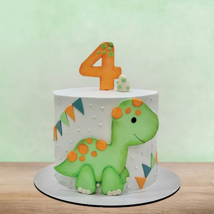 Contoh kue ultah tema dinosaurus