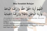 Doa sesudah belajar dalam bahasa inggris dan artinya