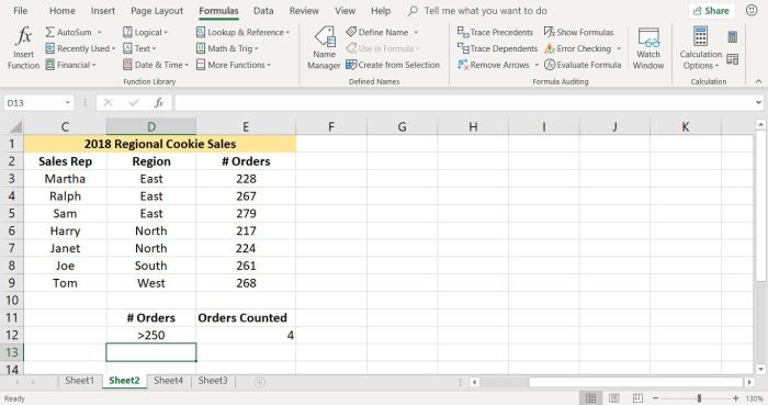 Cara menghitung banyak data di excel