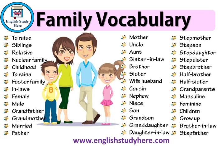 Kosakata bahasa inggris tentang keluarga