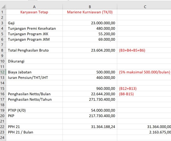 Cara menghitung gross up pph 23