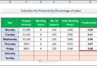 Productivity calculate