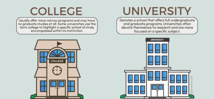 Perbedaan universitas dan sekolah tinggi