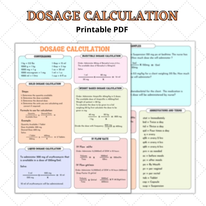 Calculation dosage paediatric formulas