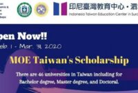 Beasiswa s1 di tcust taiwan