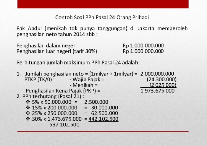 Contoh soal pph pasal 24