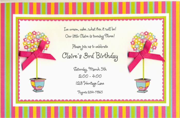 Invitation birthday party 1st wording wordings cards messages