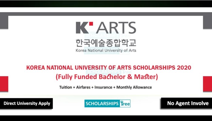 Scholarship university korea arts