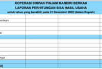 Contoh laporan koperasi simpan pinjam