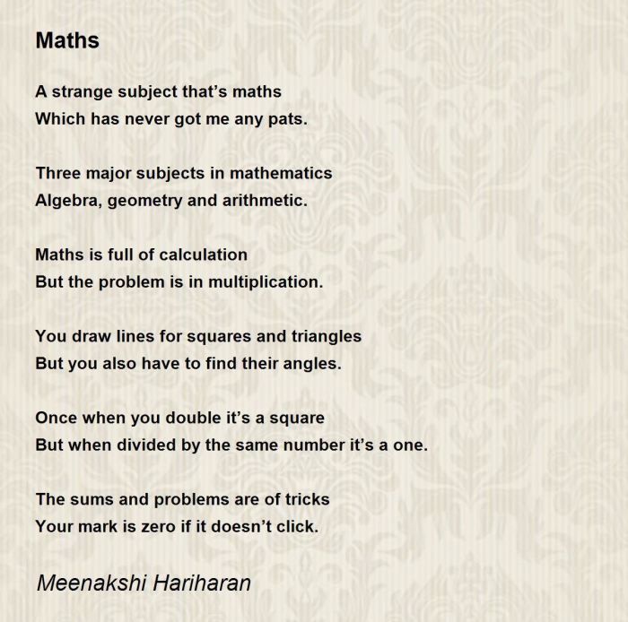 Math poems poem maths class lambert ms love classes 2011 hajar posted april